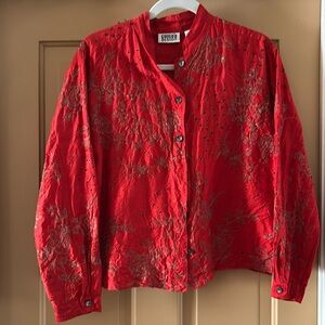 Vintage red silk blouse